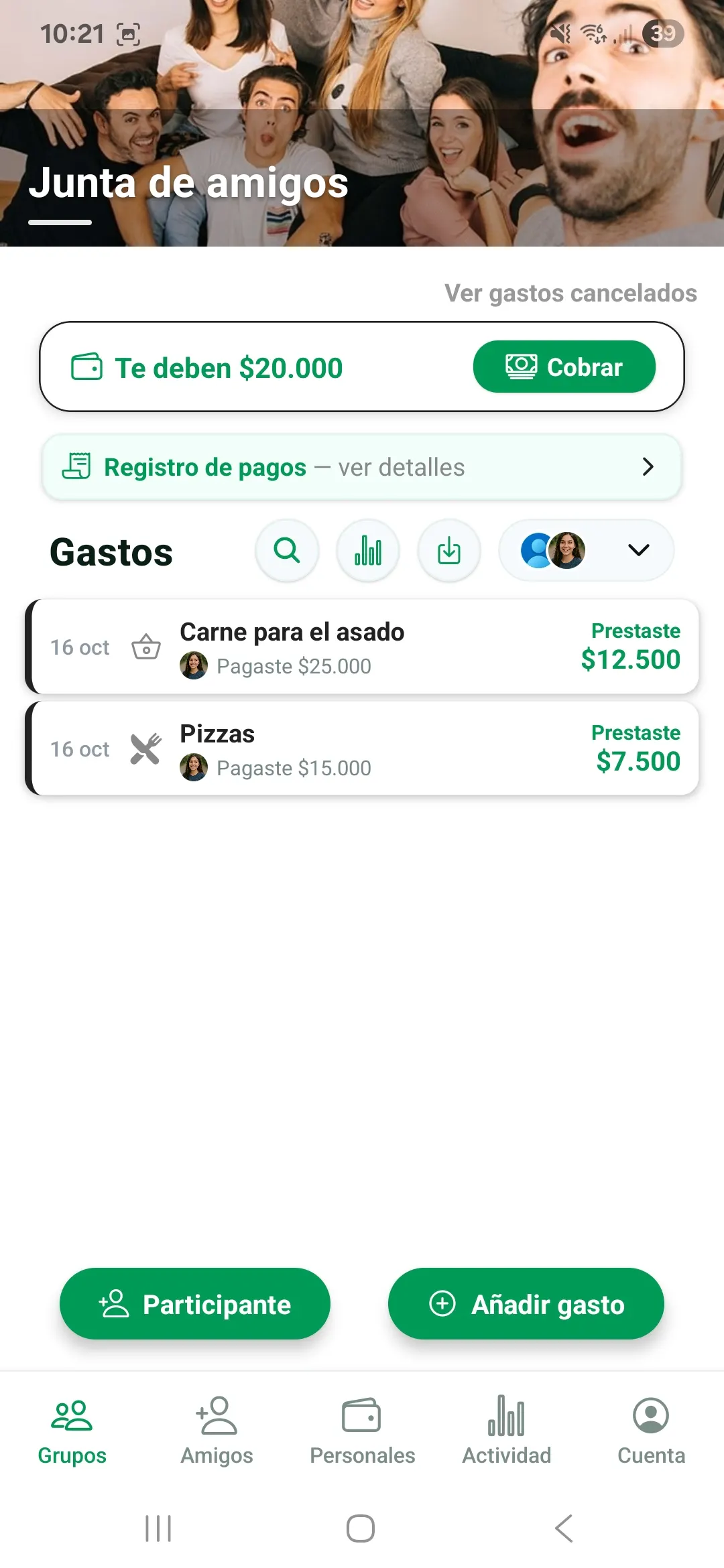 Captura de pantalla de Teilen: Divide gastos