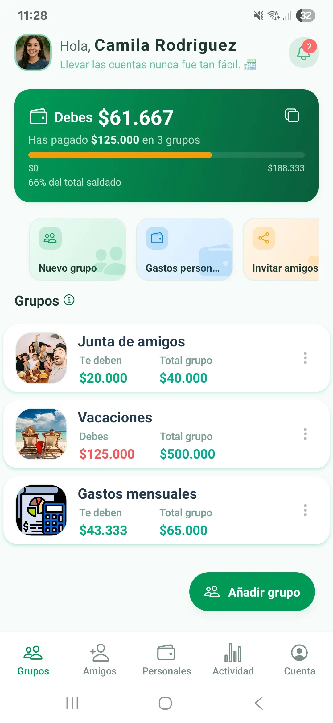 Captura de pantalla de Teilen: Ordena tus gastos